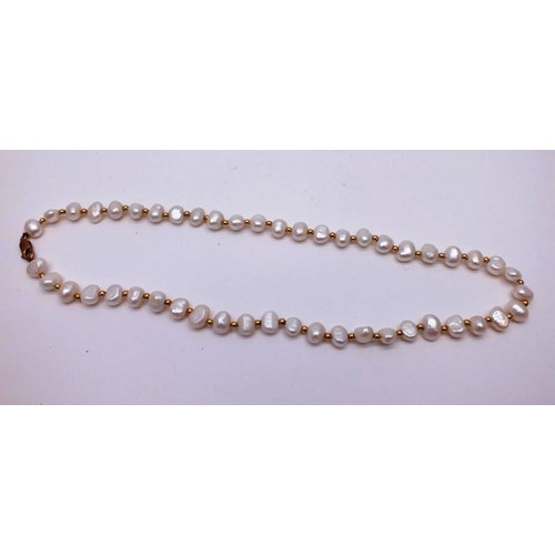 96 - 9ct GOLD & FRESHWATER PEARL 16