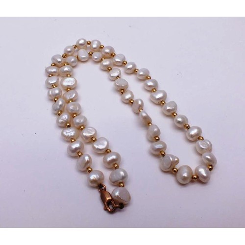 96 - 9ct GOLD & FRESHWATER PEARL 16