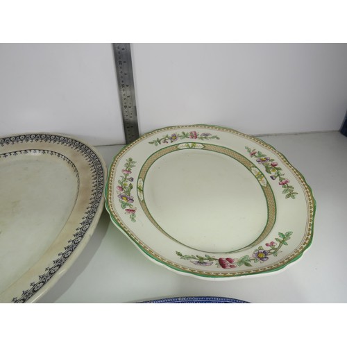 393 - COLLECTION OF PLATES AND MEAT PLATES