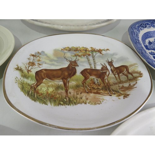 393 - COLLECTION OF PLATES AND MEAT PLATES