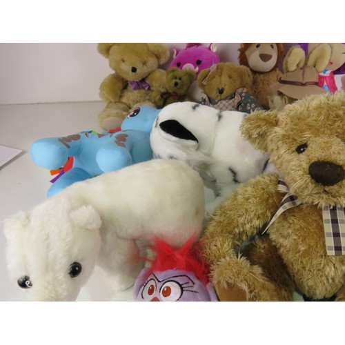 433 - 2 BOXES OF TOY BEARS AND ANIMALS