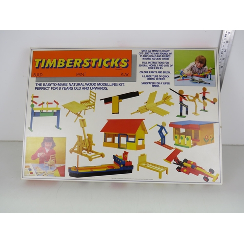 408 - VINTAGE BOXED AS NEW 1970S TIMBERSTICKS MODEL SET