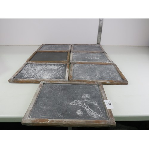 402 - 7 VINTAGE SLATE CHALK BOARDS, Sizes 12.5