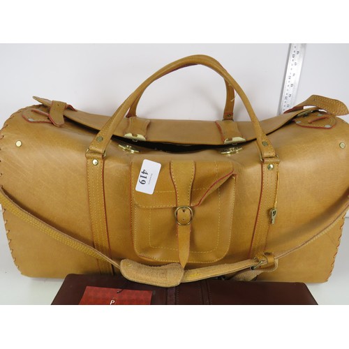 419 - LEATHER TRAVELBAG AND LEATHER BRIEFCASE