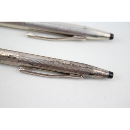 455 - Vintage CROSS Stamped .925 Sterling Silver Ballpoint Pen & Pencil (37g)