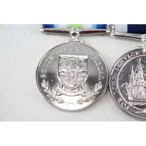 463 - ER.II South Atlantic Long Service Medal Pair Named D/161110R Cook Po Cook. M