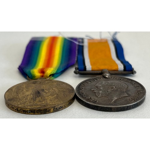 471 - WW1 Medal Pair Named 25463 Pte H. Langride G Loster Regt