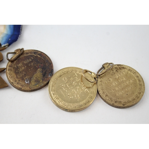 524 - WW1 Medals x 4, Named