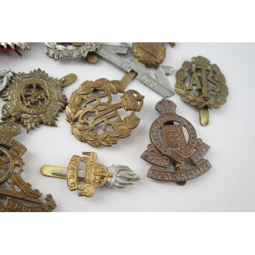 529 - Military/Cap Badges x 10 inc. East Lancs, Royal Scots, Lancashire, Fusiliers Etc