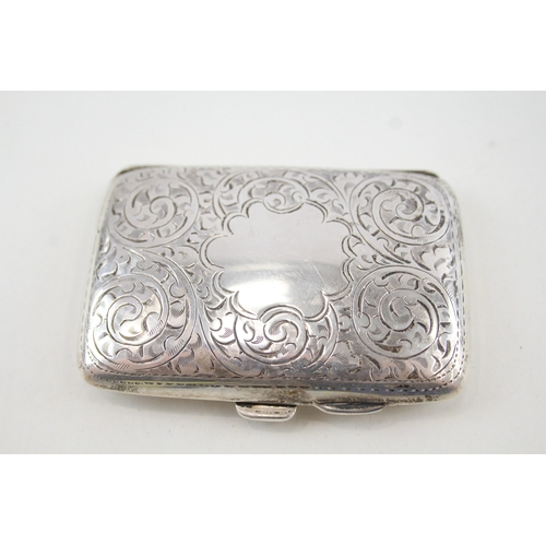 506 - Vintage Hallmarked .925 Sterling Silver Curved Cigarette Case (47g)