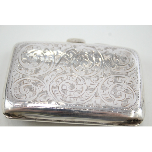 506 - Vintage Hallmarked .925 Sterling Silver Curved Cigarette Case (47g)