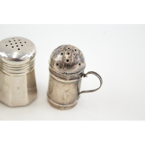 515 - 3 x Antique / Vintage Hallmarked .925 Sterling Silver Salt / Pepper Cellars 26g