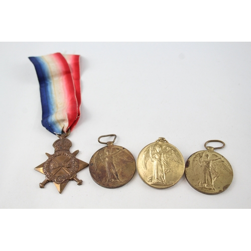 524 - WW1 Medals x 4, Named