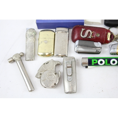 479 - 28 x Assorted Cigarette LIGHTERS Inc Novelty, Polo, Eagle, Car, Cow Etc