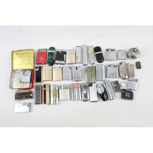 484 - 35 x Assorted Cigarette LIGHTERS Inc Ronson, Omega, Robin, EL, Spare Repair Etc