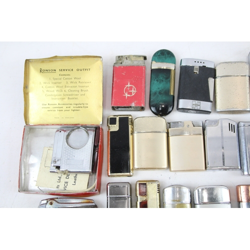 484 - 35 x Assorted Cigarette LIGHTERS Inc Ronson, Omega, Robin, EL, Spare Repair Etc