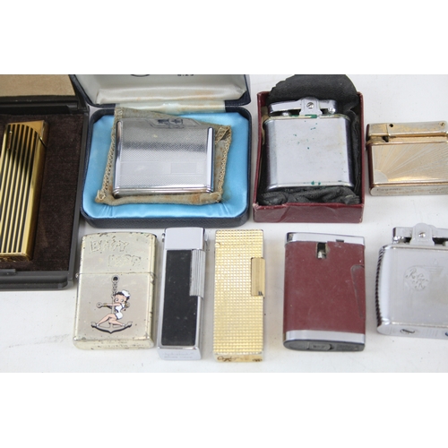 486 - 15 x Assorted Vintage BRANDED LIGHTERS Inc Ronson, Colibri, Diplomat etc