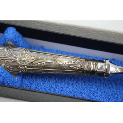 496 - Vintage Hallmarked 1990 Sheffield Sterling Silver Handled Letter Opener (46g)