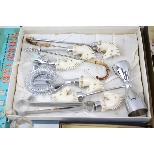 450 - Vintage Glasses Babycham Decorative Breweriana Boxed Horse Head Utensils Job Lot