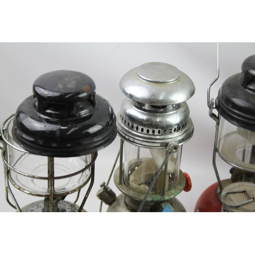 467 - Paraffin Lamp / Lantern Job Lot Including Vintage Oil lamps Camping Gas Lamp