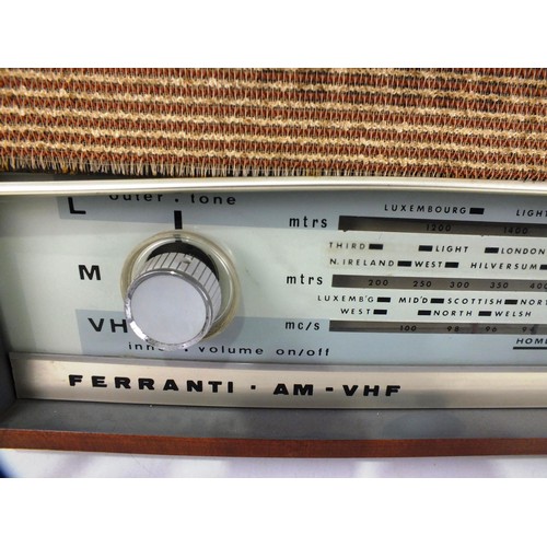 2 - FERRANTI 1963 RADIO MODEL U1103 - UNTESTED AS SEEN