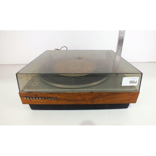 4 - VINTAGE BANG AND OLFSEN BEOGRAM 1000 TURNTABLE - UNTESTED AS SEEN