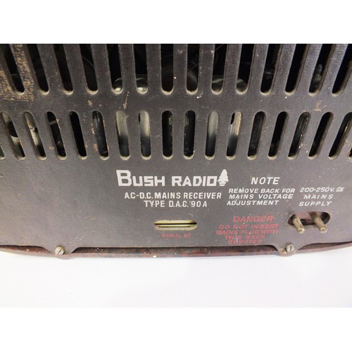 27 - BUSH BAKELIGHT RADIO DAC90A- UNTESTED AS SEEN