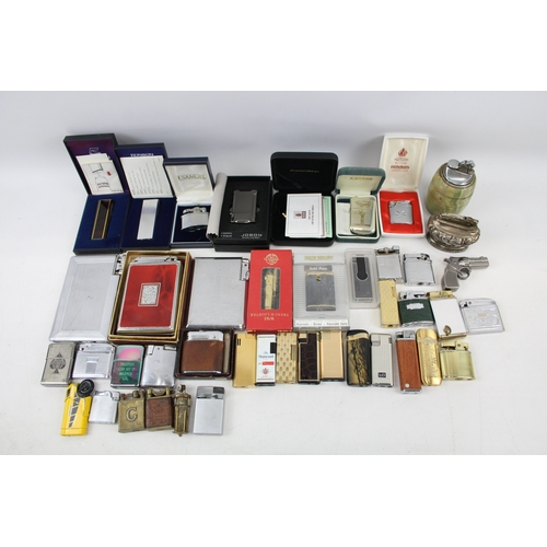 545 - Job Lot Lighters Inc. Vintage Desk Top - Combi Cigarette Case - Polo - Zippo Etc