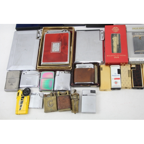 545 - Job Lot Lighters Inc. Vintage Desk Top - Combi Cigarette Case - Polo - Zippo Etc