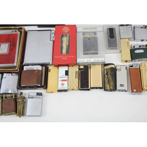 545 - Job Lot Lighters Inc. Vintage Desk Top - Combi Cigarette Case - Polo - Zippo Etc