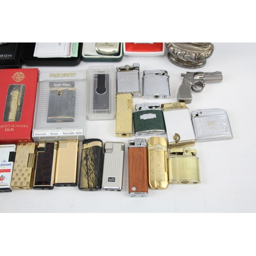 545 - Job Lot Lighters Inc. Vintage Desk Top - Combi Cigarette Case - Polo - Zippo Etc