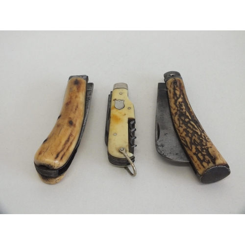 46 - Two sheffield pruner knives and one other