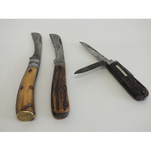 48 - Two sheffield pruner knives and one other