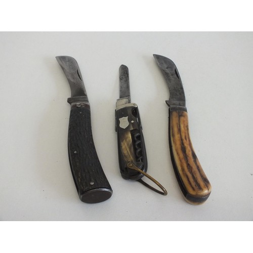 47 - Two sheffield pruner knives and one other