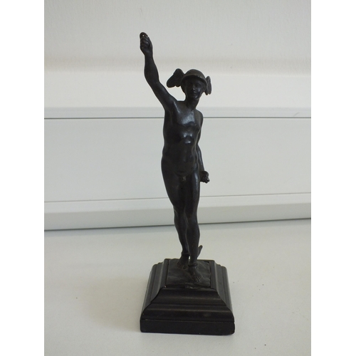 60 - Bronze figure on wood base