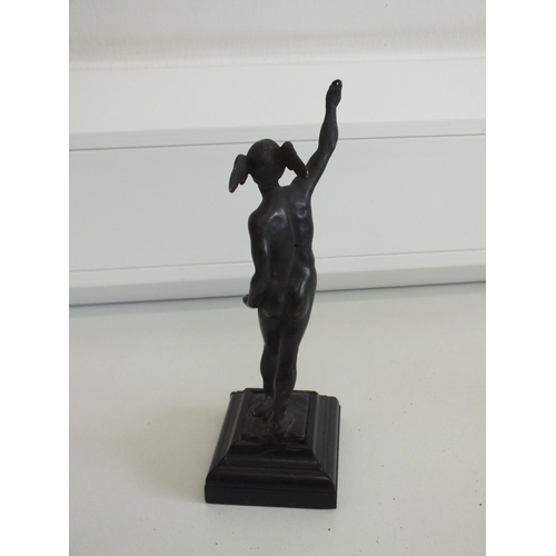 60 - Bronze figure on wood base