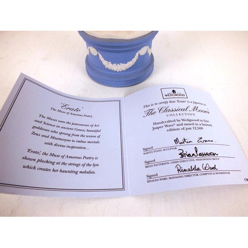 18 - Wedgwood's The Classical Muses collection figure, Exacto, comes with a certificate and is in very go... 