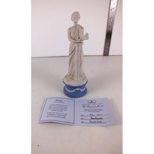22 - Wedgwood's The Classical Muses collection figure, Exulerpe, comes with a certificate and is in very ... 