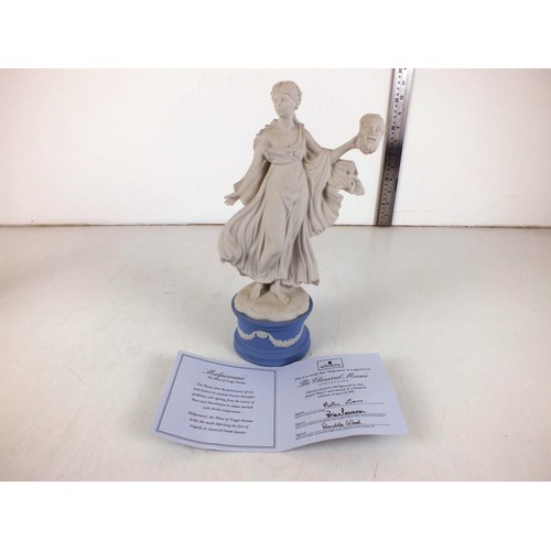 28 - Wedgwood's The Classical Muses collection figure, Melpomene, comes with a certificate and is in very... 