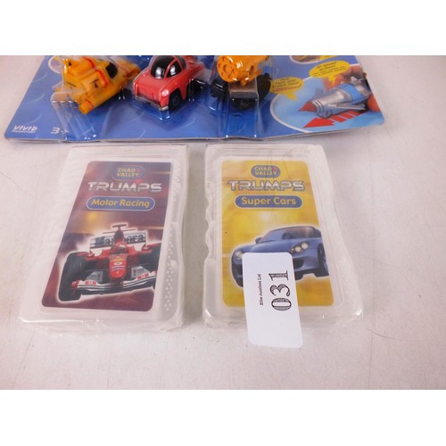 31 - Thunderbirds Pull n Go Vehicles, Chad Valley Trumps, Motor Racing,Super Cars and Corgi Doctor Who Ta... 