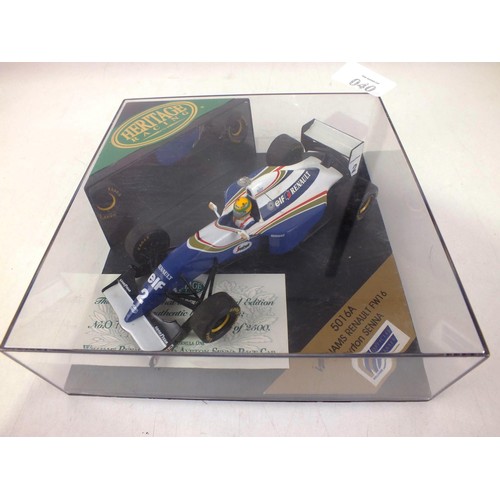 40 - 5016A Williams Renault FW16 Ayrton Senna - boxed model racing car.