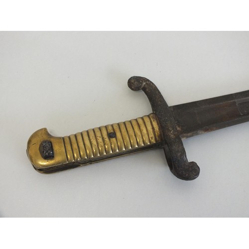 253 - Brass handled vintage bayonet