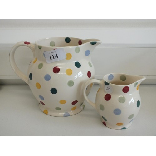 114 - Two Emma Bridgewater 'Polka Dot' Jugs