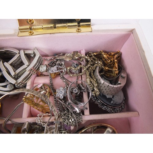 105 - Jewellery box and contents.