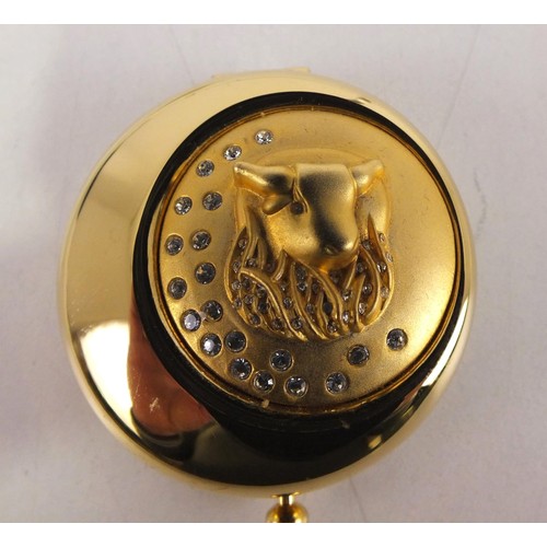 101 - Estee Lauder collectable zodiac compact 'Taurus' in velvet pouch.