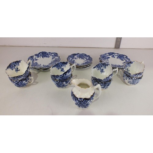 308 - Twenty piece blue and white china tea set.