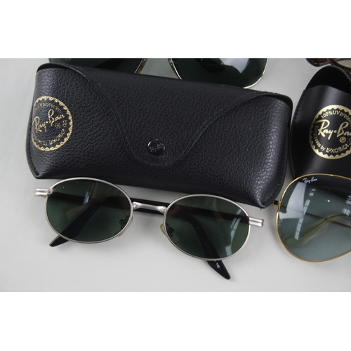 475 - Four pairs of Ray Ban Sunglasses with cases.