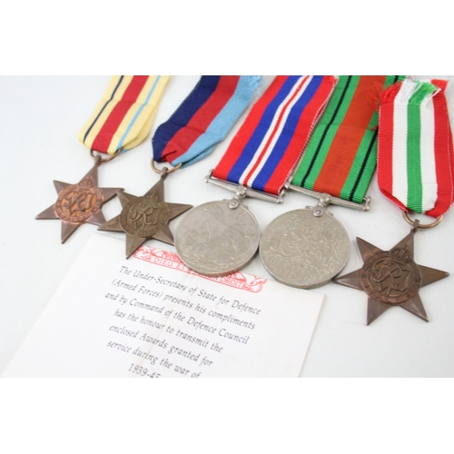 523 - WW2 Africa, Italy Star Medal Group & Award Note