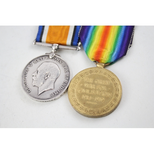 536 - WW1 Medal Pair 134503 Gnr H. Bradley RA x 2