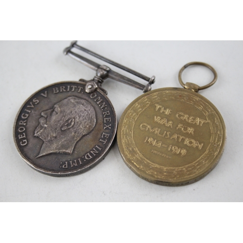 544 - WW1 Medal Pair 33727 Pte J. Adams Liverpool Regt x 2